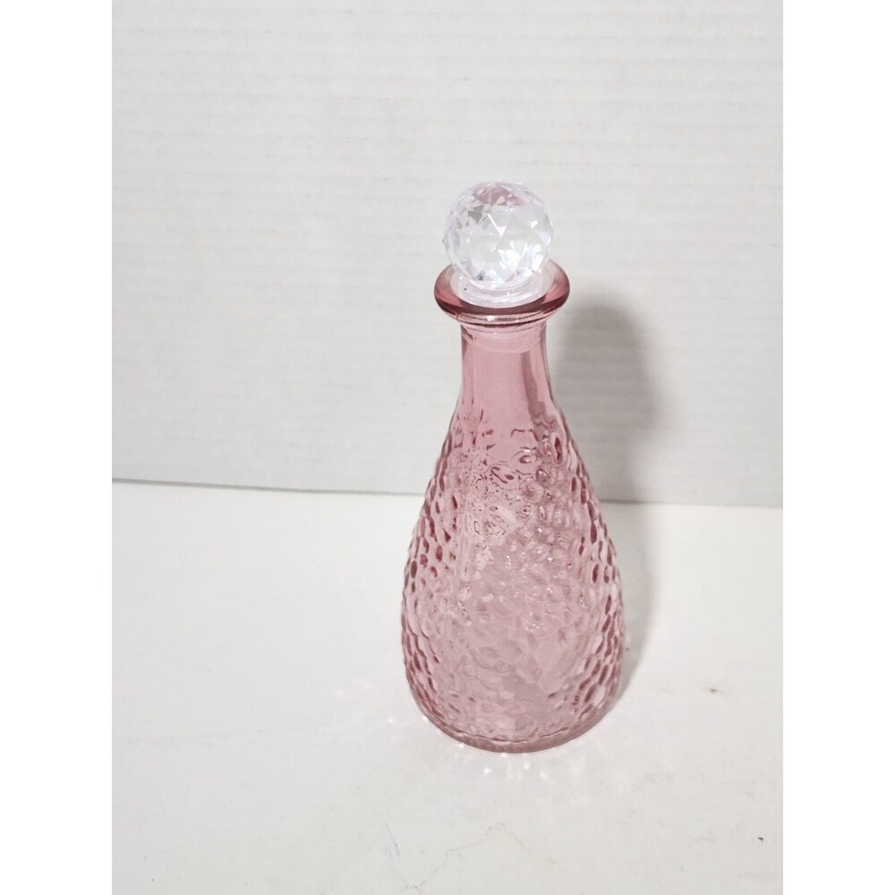 Pink Decorative Glass Bottle with Stopper New